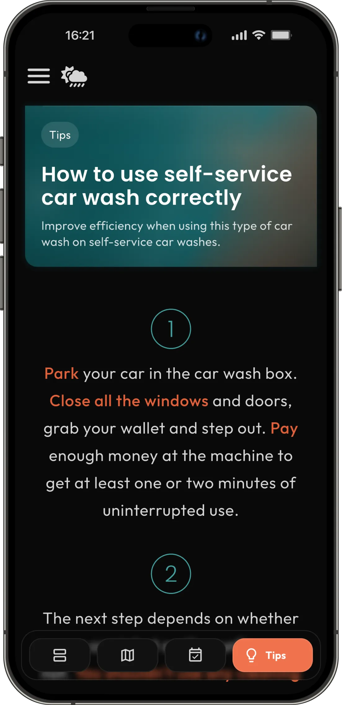 Carwalo app screenshot on iPhone